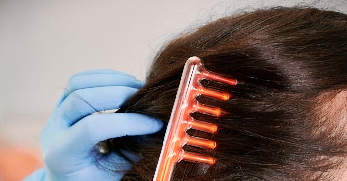 frecuencia, luz, perdida cabello