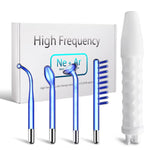 High Frequency Facial Machine Electrotherapy Wand Glass FUSION Neon + Argon Wands Remove Wrinkles Inflammation Acne Skin Spa